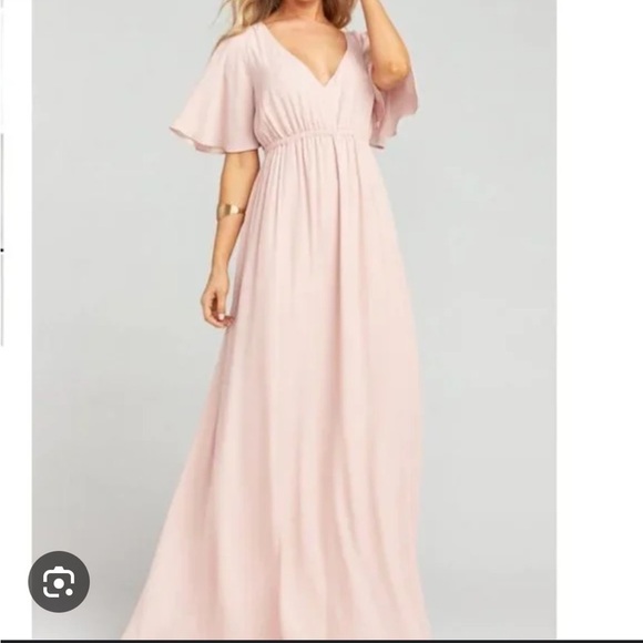 SHOW ME YOUR MUMU EMILY EMPIRE MAXI DRESS DUSTY BLUSH CRISP XXS - Picture 1 of 6
